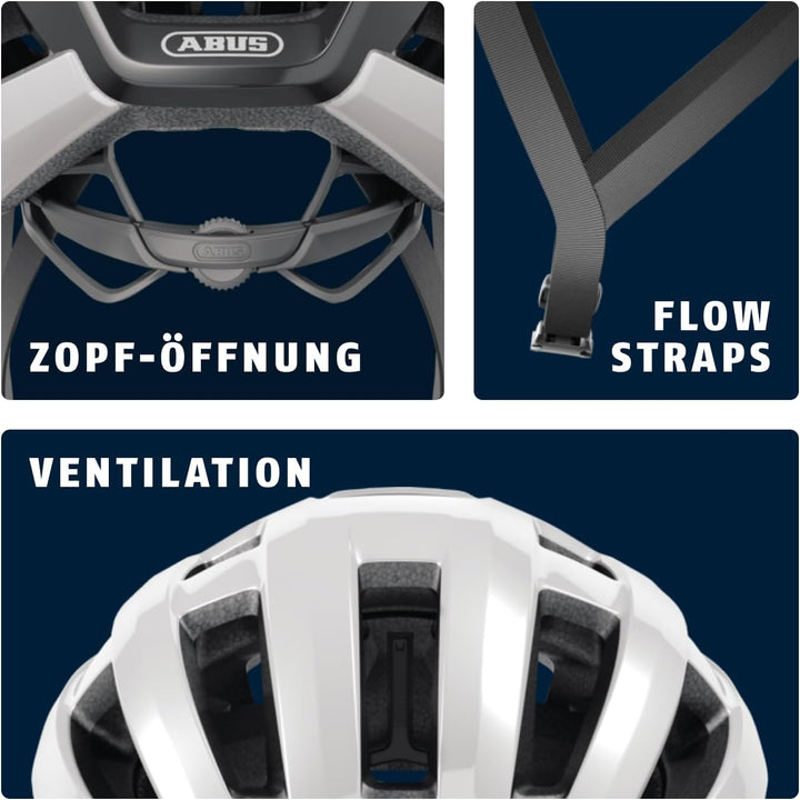 ABUS Rennradhelm PowerDome MIPS - leichter Fahrradhelm mit cleverem Belüftungssystem und Aufprallsch