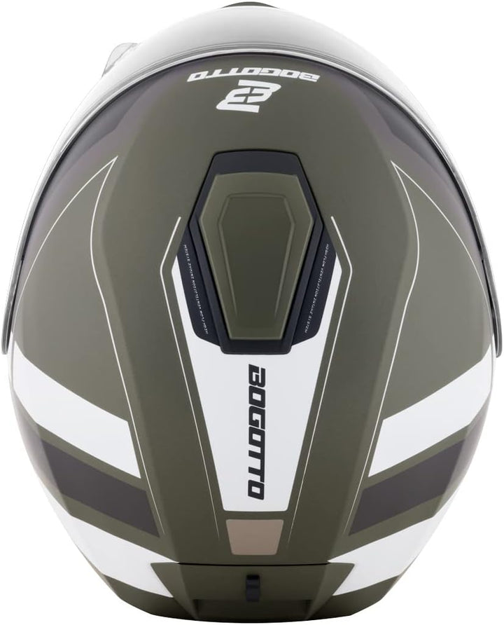 Bogotto FF403 Murata Klapphelm (Black/Green/White,S (55/56)) S (55/56) Schwarz/Grün/Weiss, S (55/56)