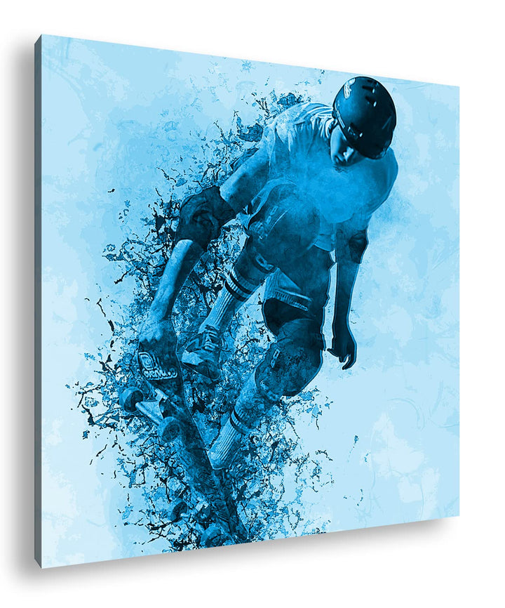 deyoli Spingender Skater Illustration Format: 70x70 Effekt: Zeichnung als Leinwandbild, Motiv auf Ec