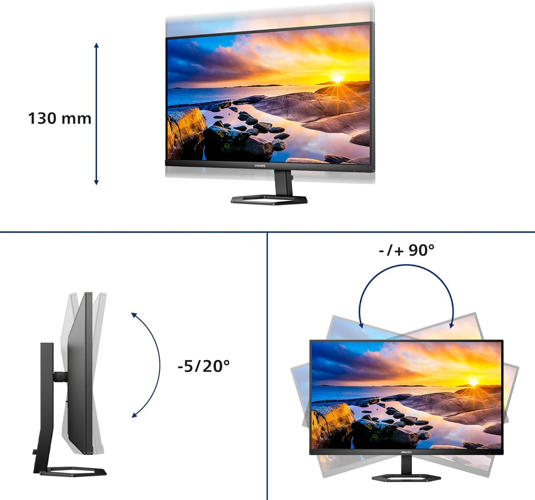 Philips 27E1N5500LA - 27 Zoll QHD Monitor, Lautsprecher, höhenverstellbar (2560x1440, 75 Hz, Display