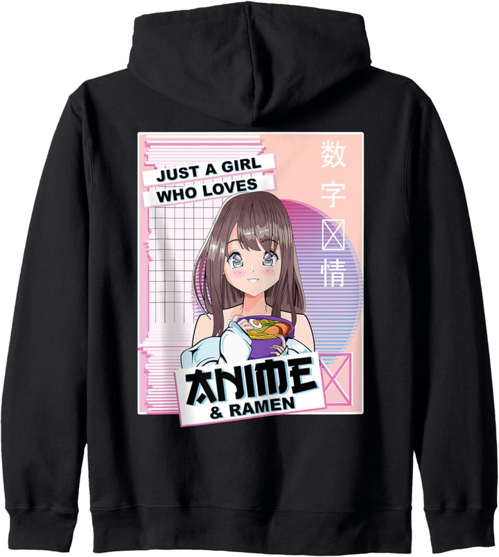 Kawaii Japanese Anime & Ramen -Vaporwave Anime Aesthetic Kapuzenjacke
