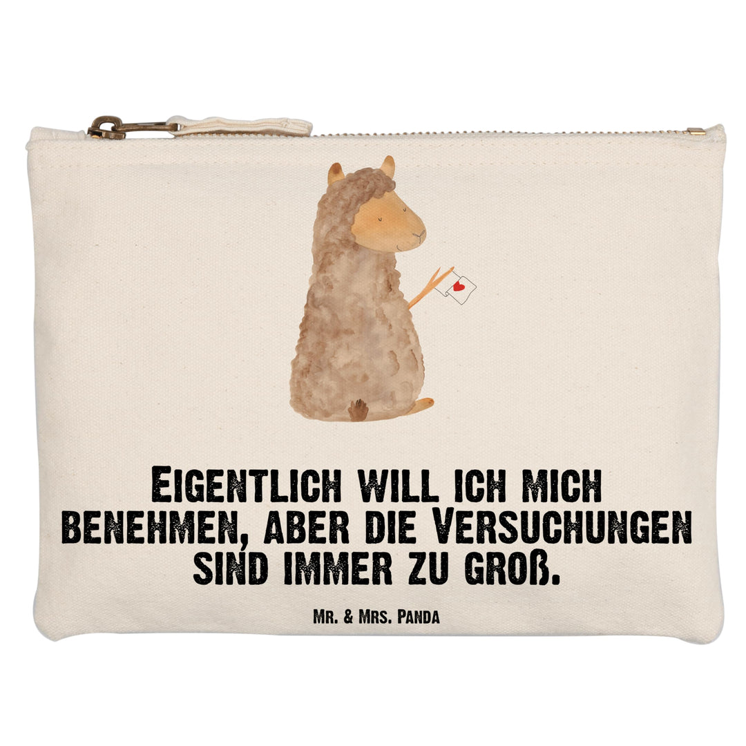 Mr. & Mrs. Panda Kosmetiktasche Alpaka Fahne Grösse XL Grosse - Geschenk, Etui, Lamas, Alpakas, Toil