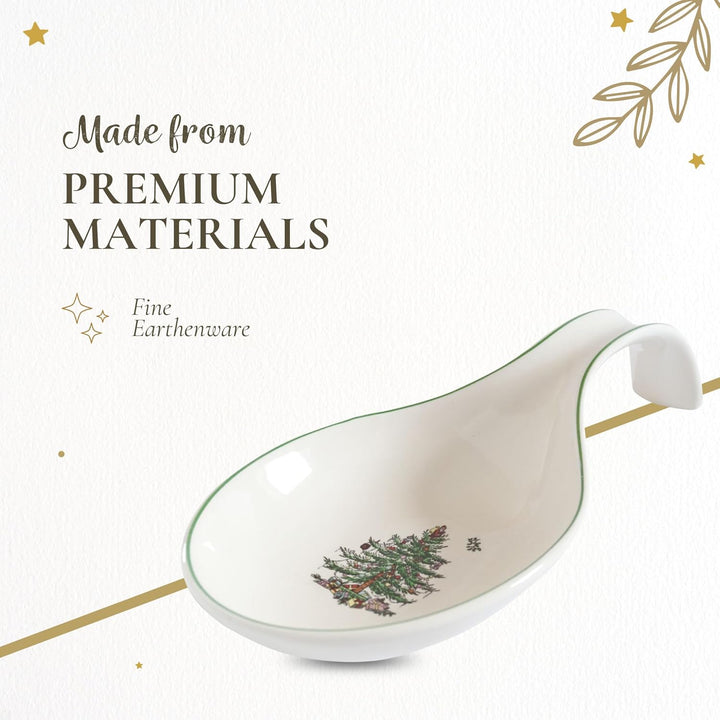 Spode Weihnachtsbaum-Löffelablage, 30,5 cm, festliche Kochutensilienablage, Weihnachtsspatel & Schöp