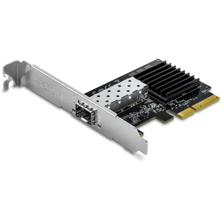 TRENDnet TEG-10GECSFP 10 Gigabit PCIe SFP+ Netzwerkadapter, Standard- und flache Halteklammern inbeg