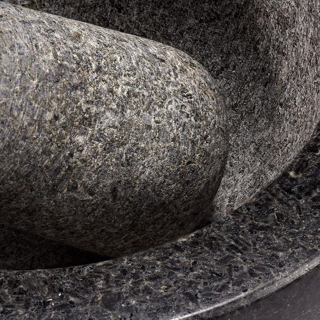 Supremery XXL Mörser und Stössel aus Granit im Set - Steinmörser Gewürzmörser Gross 16cm - für Gewür