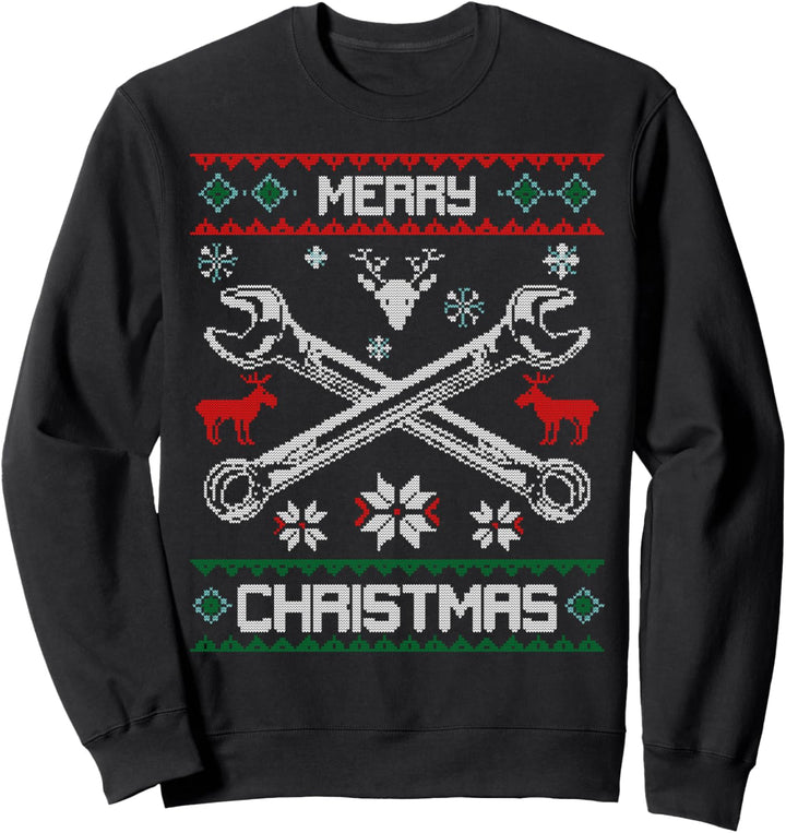 Mechanic Merry Christmas Hässlicher Schraubenschlüssel Sweatshirt
