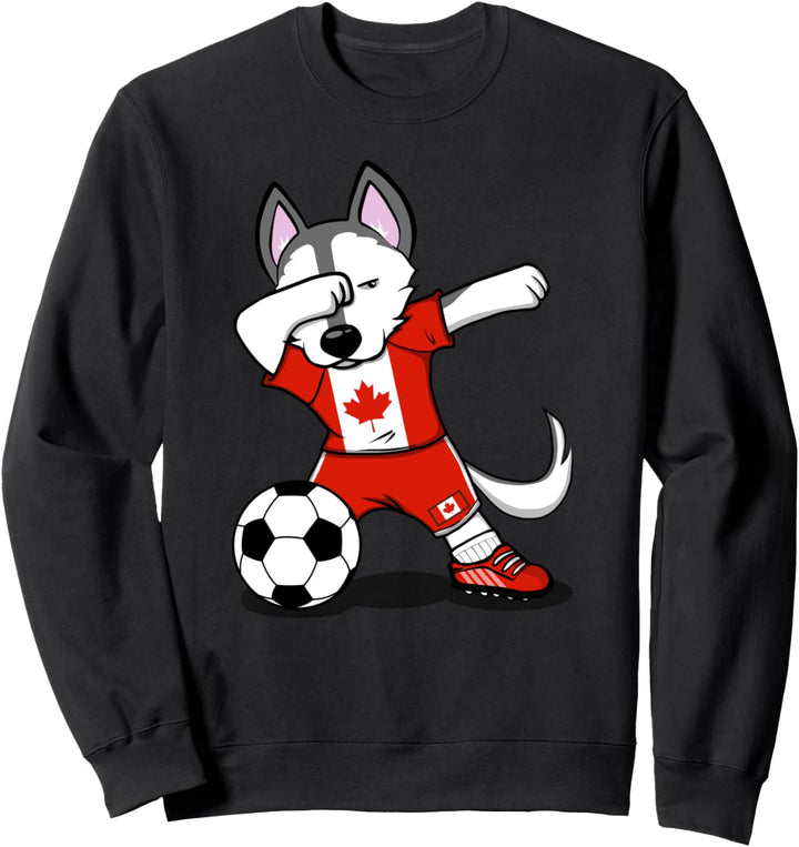 Dabbing Husky Kanada Fussball Fans Trikot kanadischer Fussball Sweatshirt