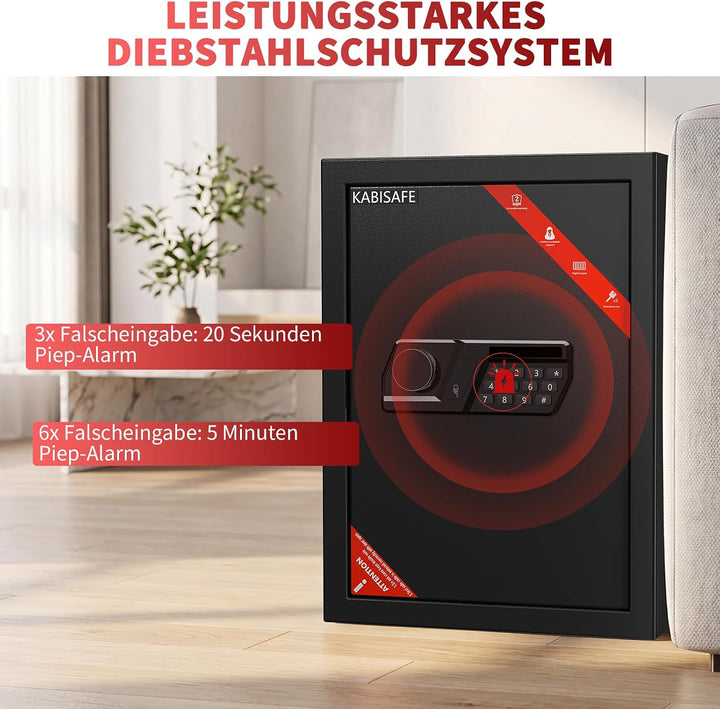 57L Safe Tresor, Grosser Schranktresor, Tresor mit Zahlenschloss, 57L