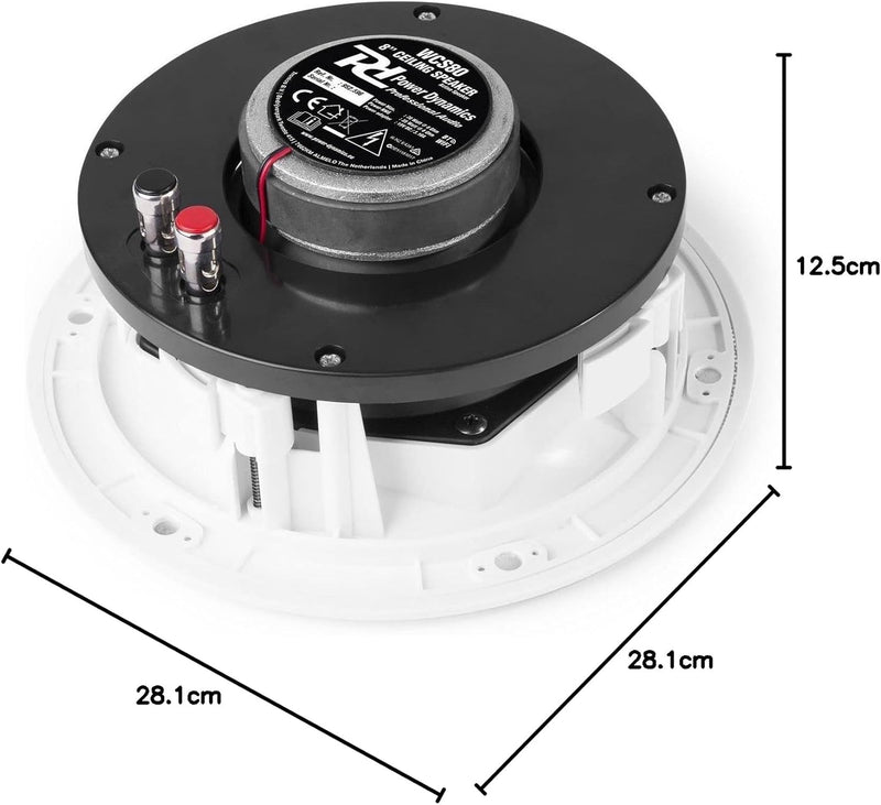 Power Dynamics WCS80-Deckenlautsprecherset (140 Watt) mit Bluetooth und WiFi, 140 Watt