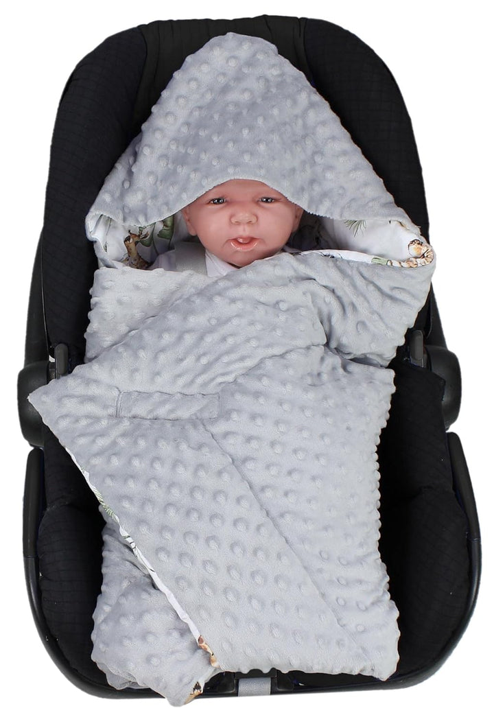 TupTam Baby Winter Einschlagdecke Babydecke 75x75cm für Autositz Babyschale Wattiert Minky Baumwolle