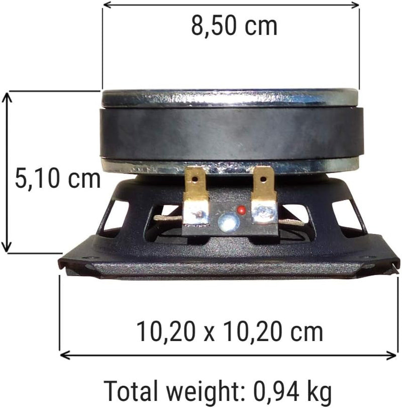 1 WOOFER CIARE HW100 HW 100 quadratischer Lautsprecher 10,00 cm 100 mm 4" 50 watt rms und 150 watt m