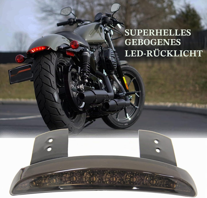 JMTBNO Motorrad Rücklicht LED Hinten Fender Edge Bremslicht mit Blinker Licht Stop Lauflicht Lampe 1