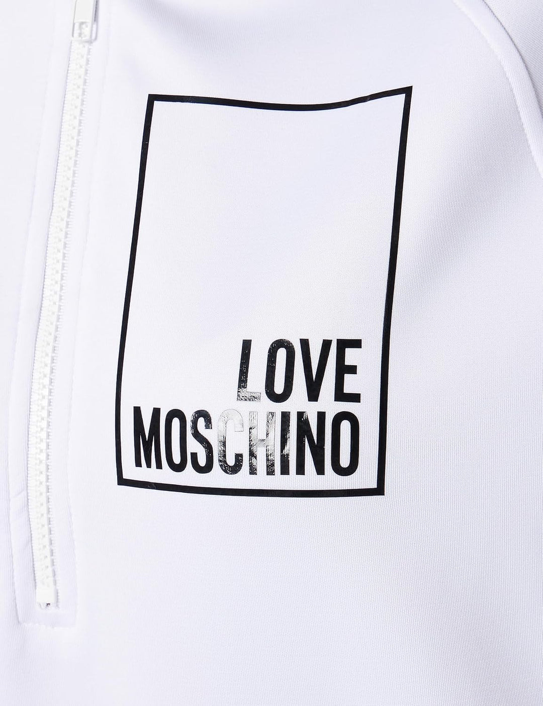 Love Moschino Damen Relaxed Fit Hooded Short-Sleeved Dres Dress M Optical White, M Optical White