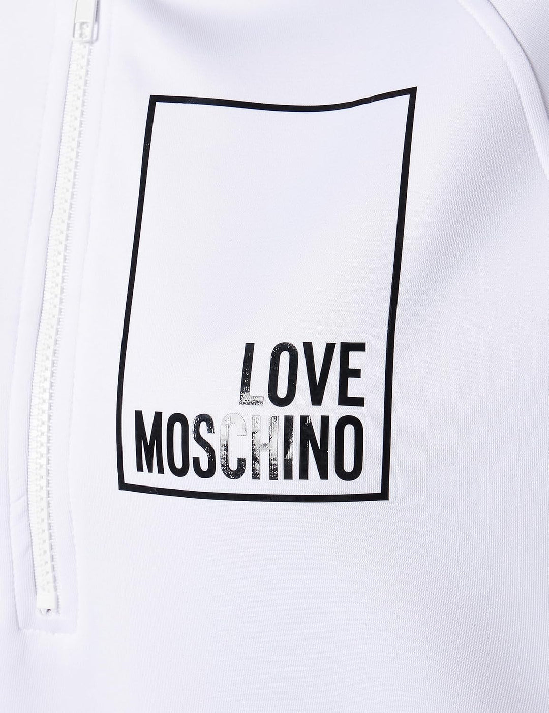 Love Moschino Damen Relaxed Fit Hooded Short-Sleeved Dres Dress M Optical White, M Optical White