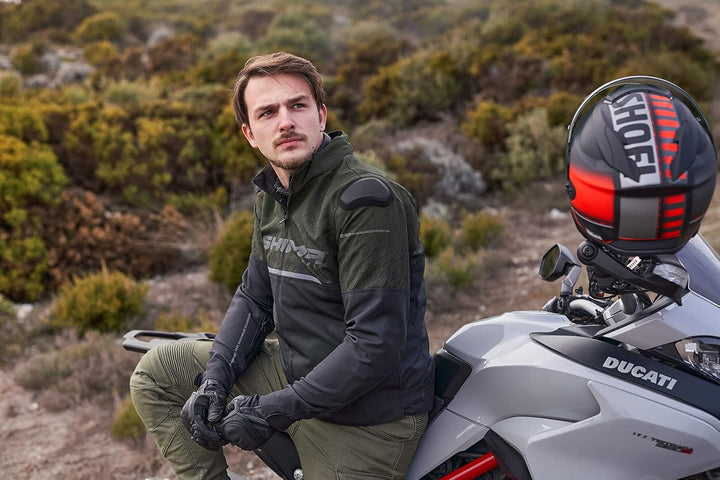 SHIMA DRIFT Motorradjacke Herren | Leichte, Atmungsaktive Sommer Mesh Motorcycle Stadt Textiljacke M