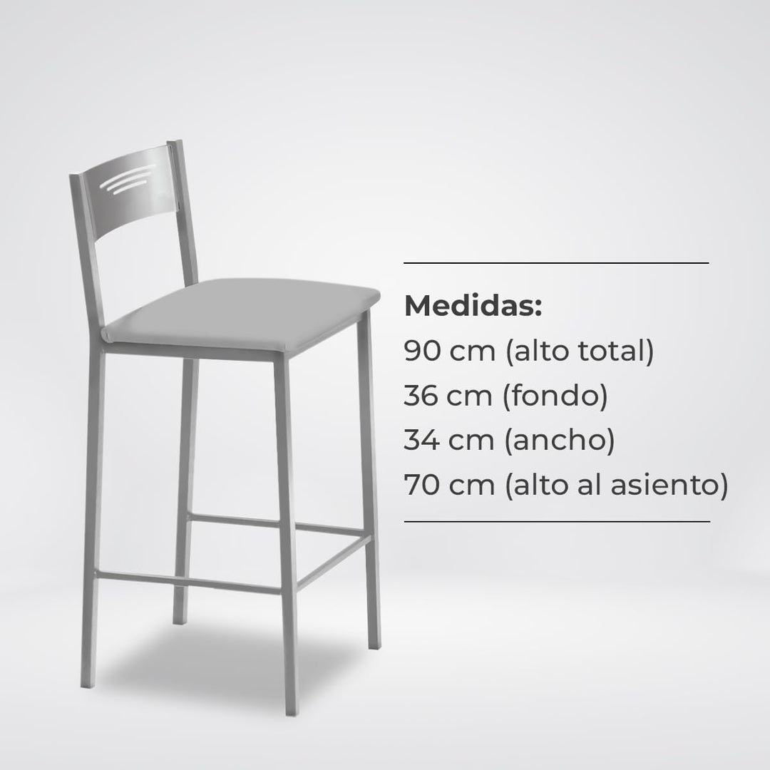 ASTIMESA Hocker für die Küche, 70 cm, Kunstleder, Grau (TAB70GR), Grau