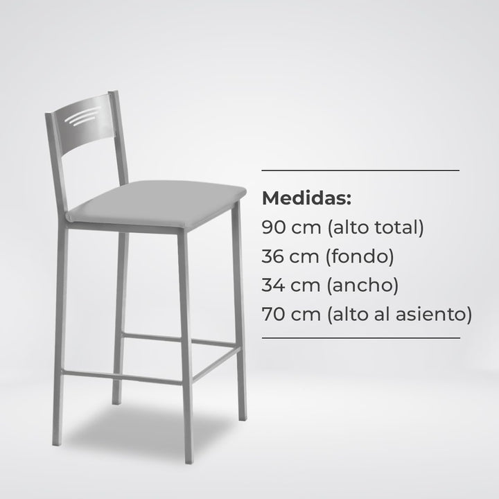 ASTIMESA Hocker für die Küche, 70 cm, Kunstleder, Grau (TAB70GR), Grau