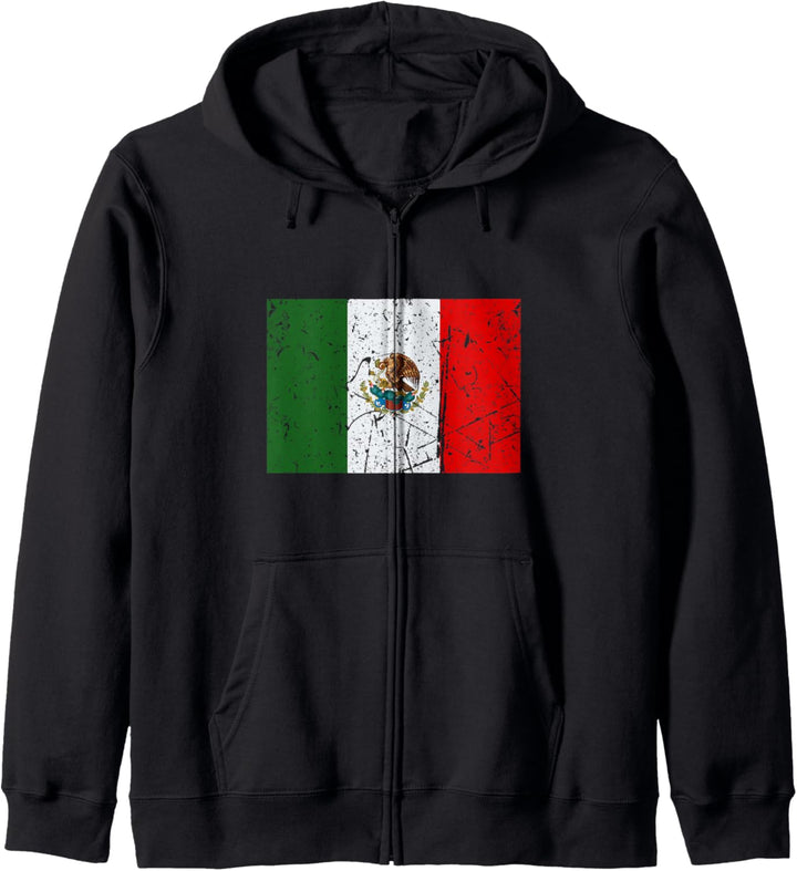 Retro Vintage Mexiko Flagge Kapuzenjacke
