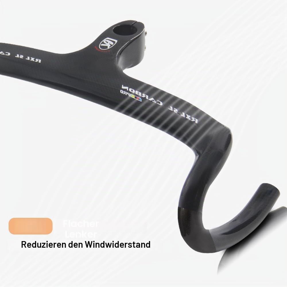 RXL SL 1-1/8" integrierter Carbon Rennradlenker Internes Routing Fahrradabwurflenker Carbon Rennrad