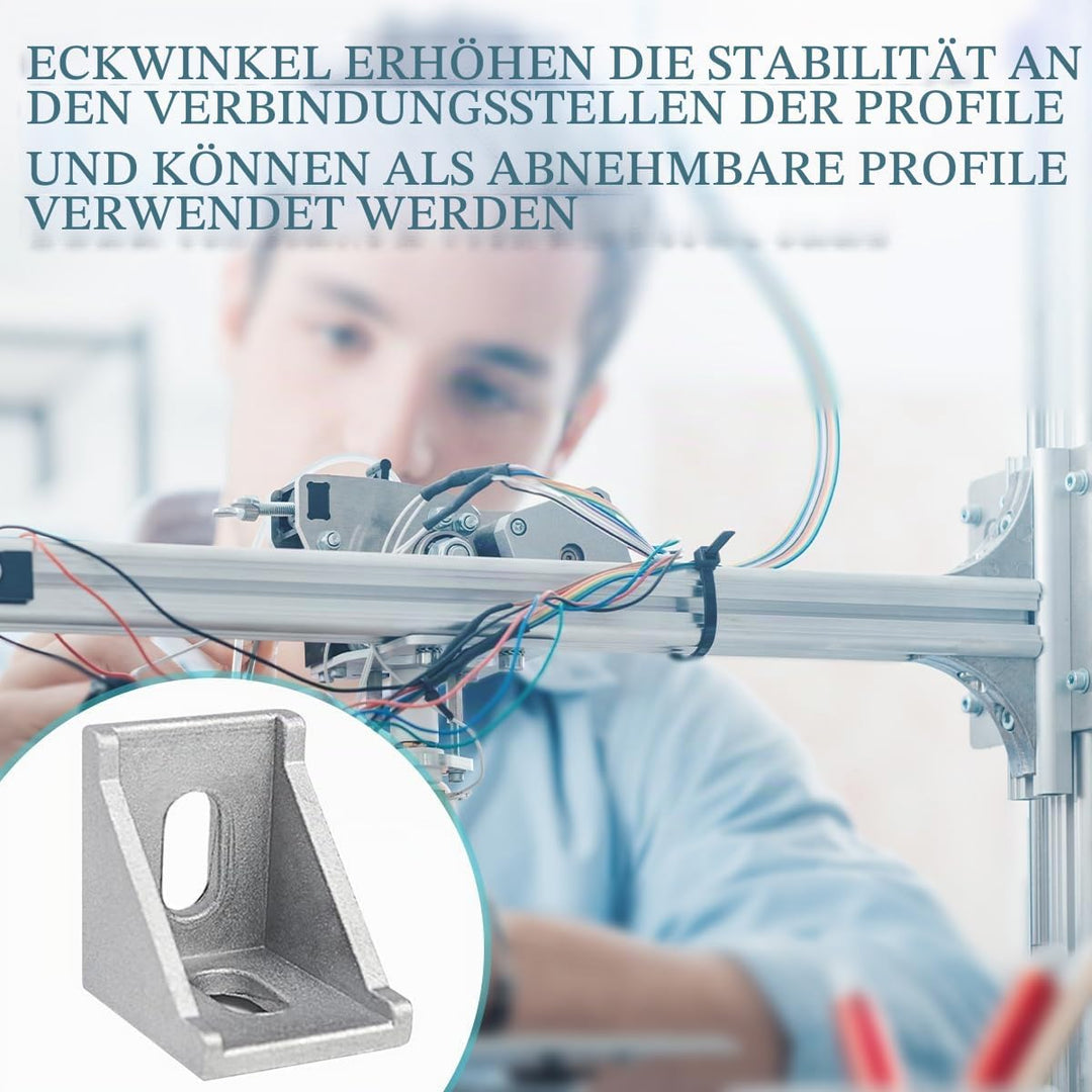 20 Stück Aluprofil 30x30,Winkelverbinder,Aluprofil,Aluwinkel Befestigungsmaterial für Befestigung vo