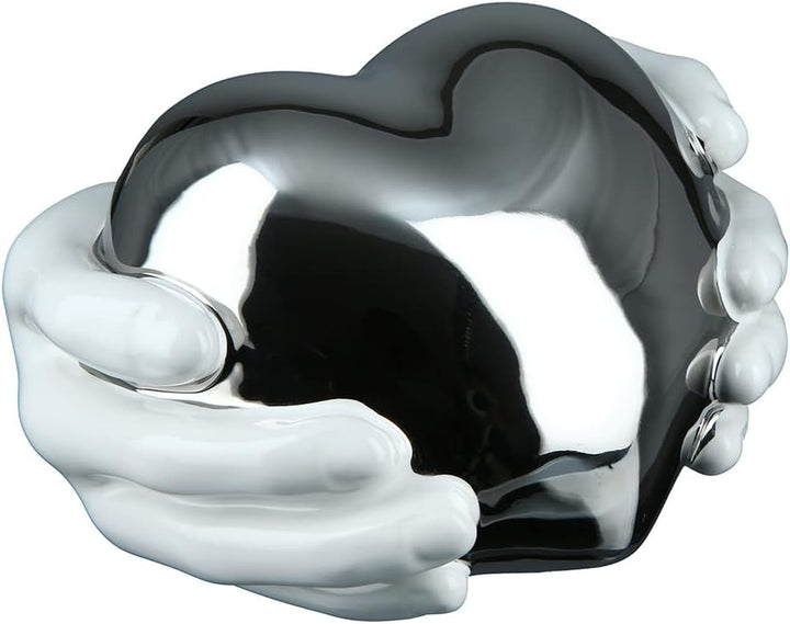 Gilde Keramik Skulptur Herz in Händen Liebe Dekoobjekt Figur Keramikfigur