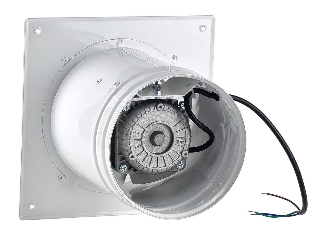 Steinberg14 Weiss Ø 160mm Rohrlüfter Wand Radiallüfter Ventilator Wandflansch Zu-Abluft, Metall Ø 16