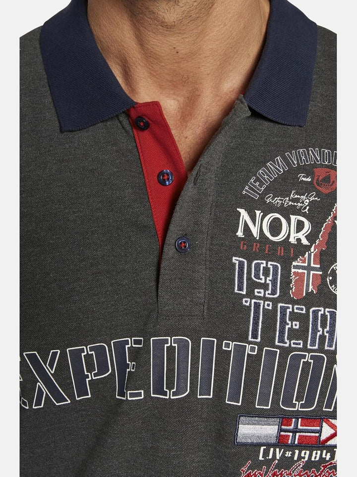 Jan Vanderstorm Herren Poloshirt Erling XXL Grosse Grössen Dunkelgrau, XXL Grosse Grössen Dunkelgrau