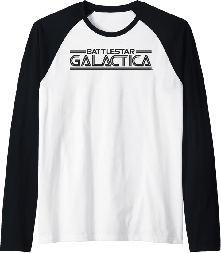 Battlestar Galactica Silver Title Logo Raglan
