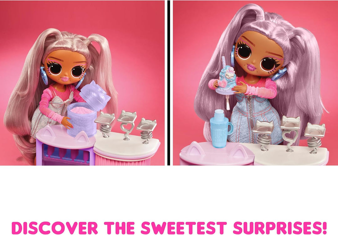 L.O.L. Surprise! OMG Sweet Nails - Kitty K Café - 15 Überraschungen, darunter echter Nagellack, Pres