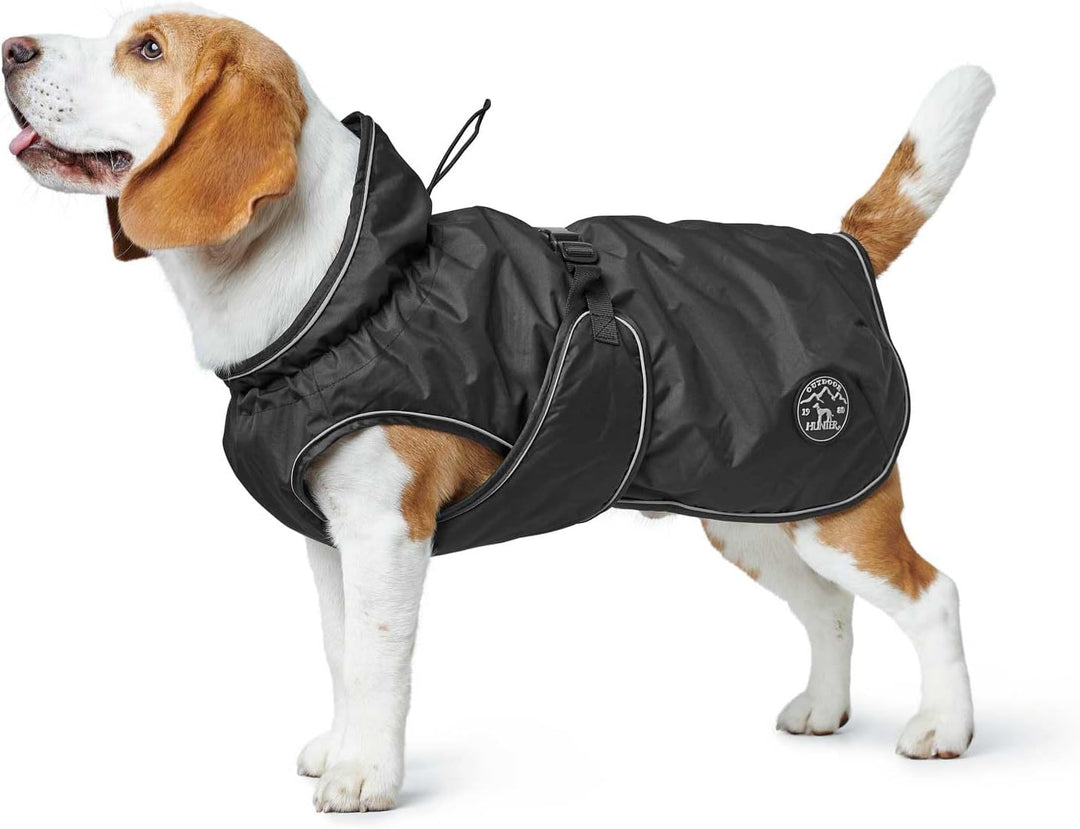 HUNTER UPPSALA Hundemantel, wasserabweisend, reflektierend, 80, schwarz schwarz 80, schwarz 80