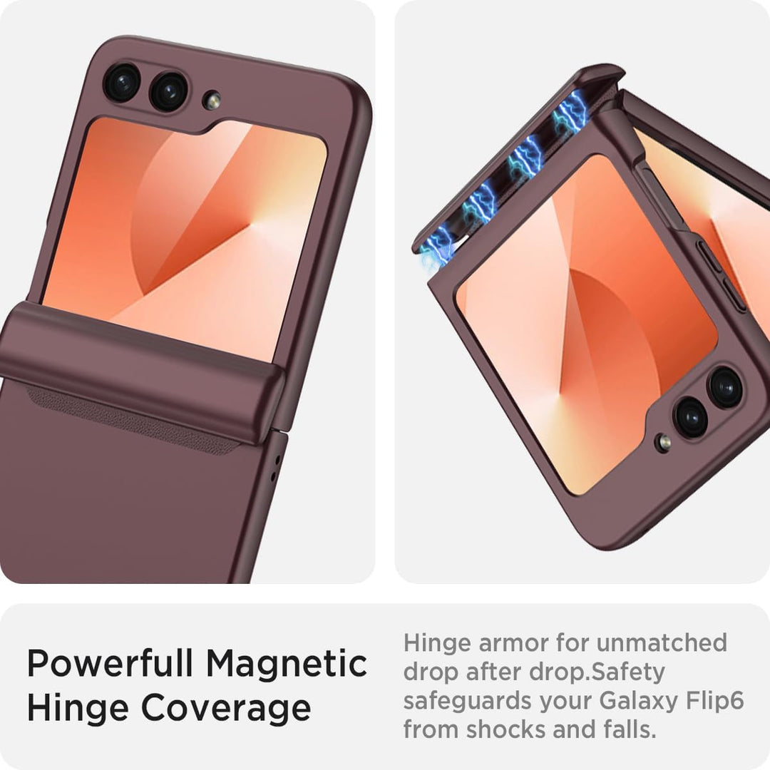 Miimall Kompatibel mit Samsung Galaxy Z Flip 6/Flip7 FE Hülle mit Scharnierschutz Magnetischer [Exte