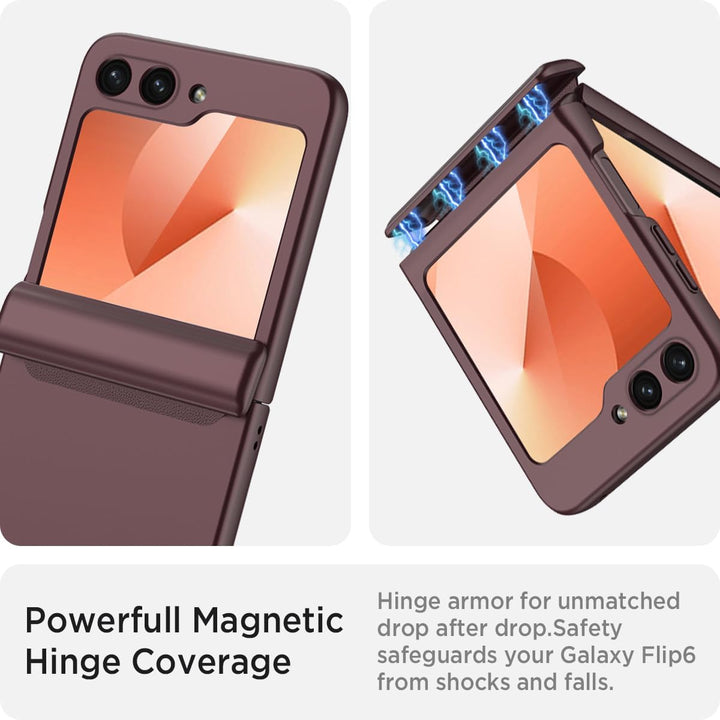 Miimall Kompatibel mit Samsung Galaxy Z Flip 6/Flip7 FE Hülle mit Scharnierschutz Magnetischer [Exte