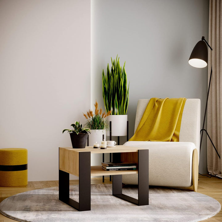 MRBLS Couchtisch – modernes rustikales Design – Wohnzimmer-Tisch Beistelltisch Kaffeetisch Sofatisch