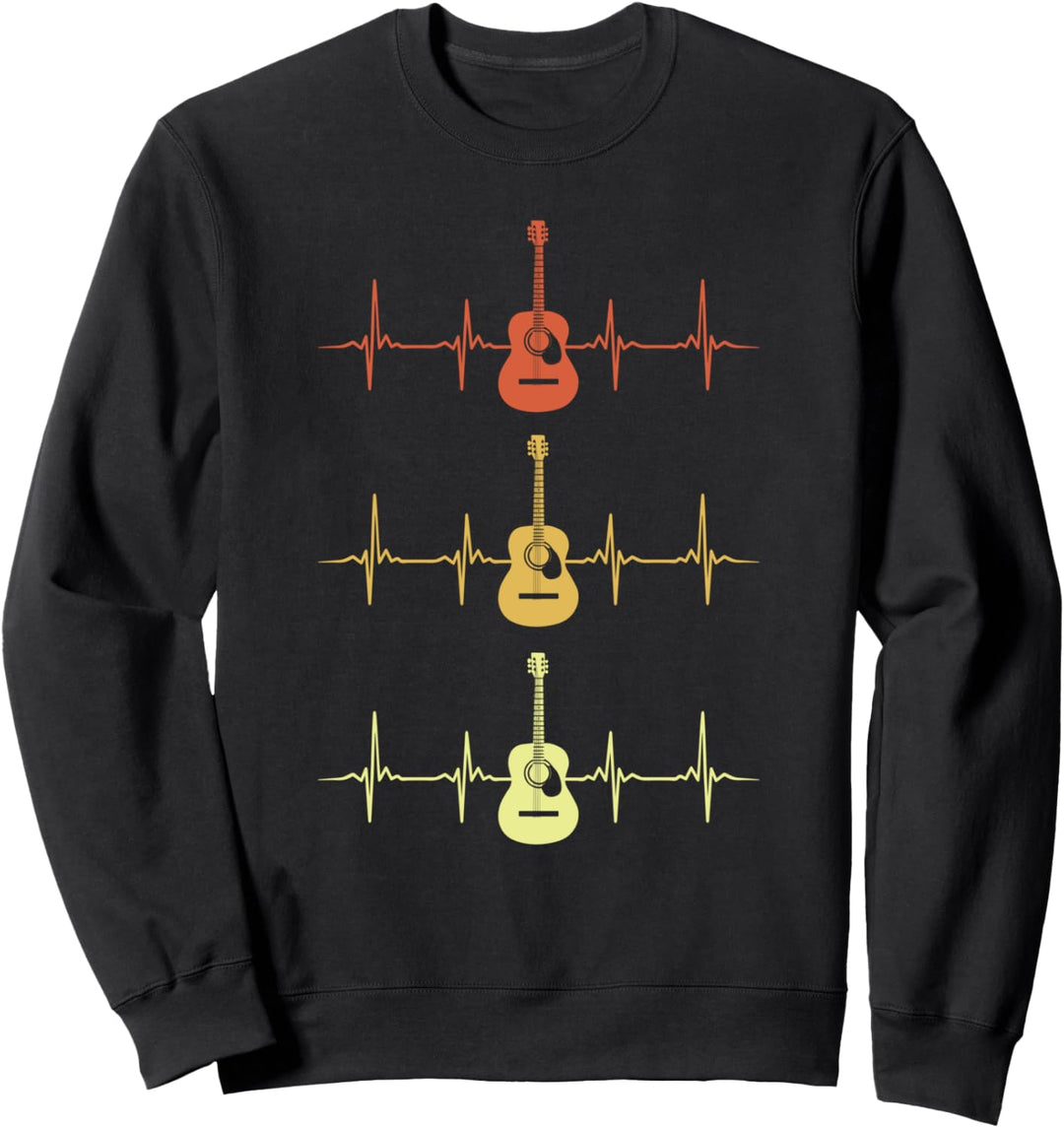 Akustische Gitarre Herzschlag Gitarrenspieler Geschenk Sweatshirt