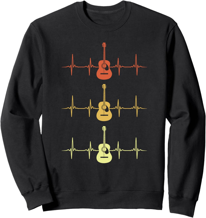 Akustische Gitarre Herzschlag Gitarrenspieler Geschenk Sweatshirt