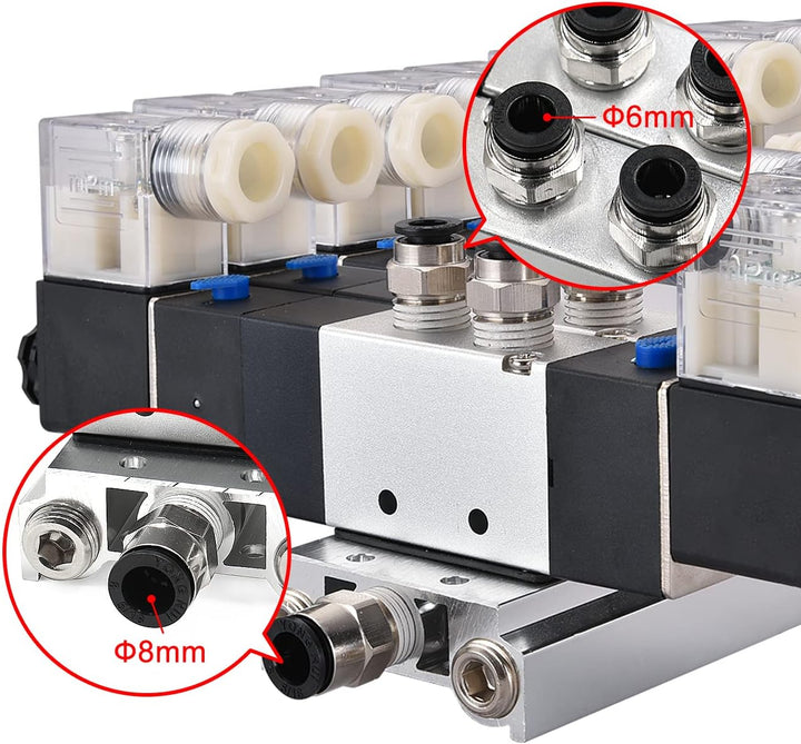 Heschen Elektrisches Pneumatisches 5 Magnetventil, 4V230C-08, 12 VDC, PT1/4, 5 Wege 3 Positionen, Kr