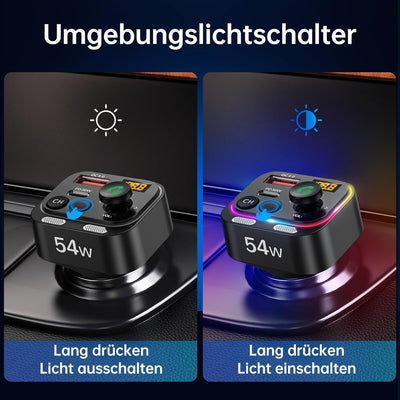 Syncwire Bluetooth 5.4 FM Transmitter Auto Ladegerät 54W PD&QC3.0 USB C Auto Adapter [Schnellladung]