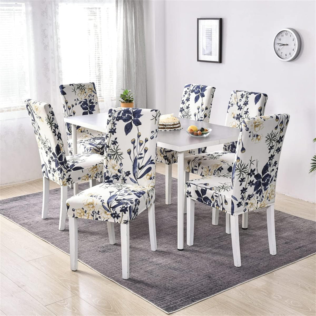 HZDHCLH Stuhlhussen 6er Set Stuhlbezüge Stretch abnehmbar, waschbar, Esszimmerstuhl-Schutzsitz für H