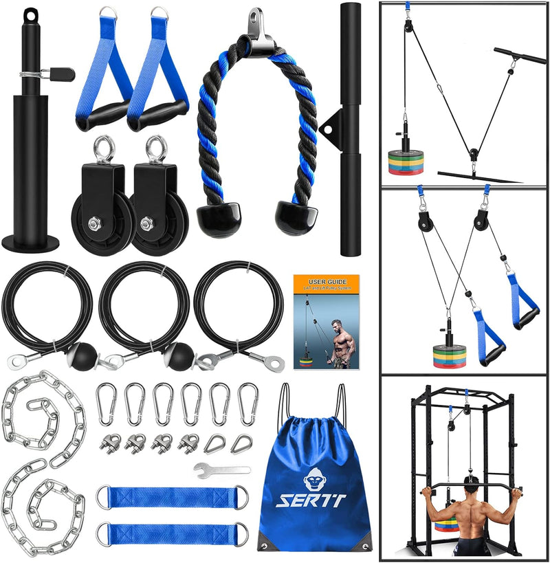 SERTT Gewicht Seilzug Fitness Gym, Verbesserte Kabelzug Fitness Latzug Gym Fitnessgeräte für LAT Pul
