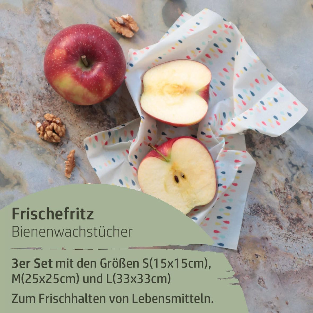 Kumanu | Bio-Bienenwachstuch - 3er Set Bienenwachstücher FRISCHEFRITZ | natürlich und plastikfrei fr