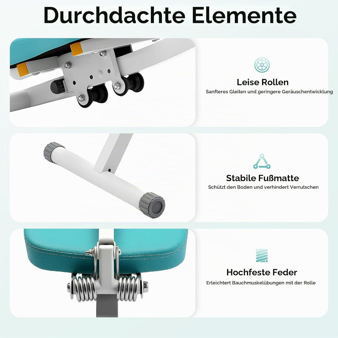Bauchtrainer mit LCD Display, Bauchmuskeltrainer für Zuhause 120kg Tragkraft, Ab Roller mit Widersta