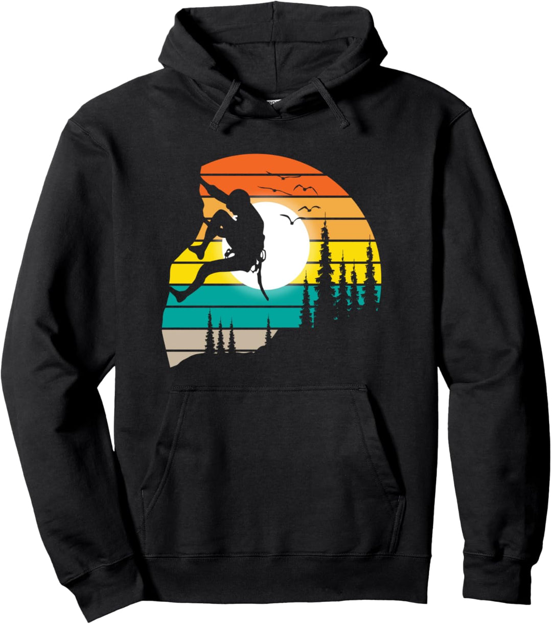 Vintage Climbing Bouldering Kletterer Fels Klettern Pullover Hoodie