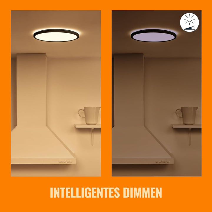 WiZ SuperSlim Deckenleuchte Tunable White, dimmbar, warm- bis kaltweiss, 22W, smarte Steuerung per A