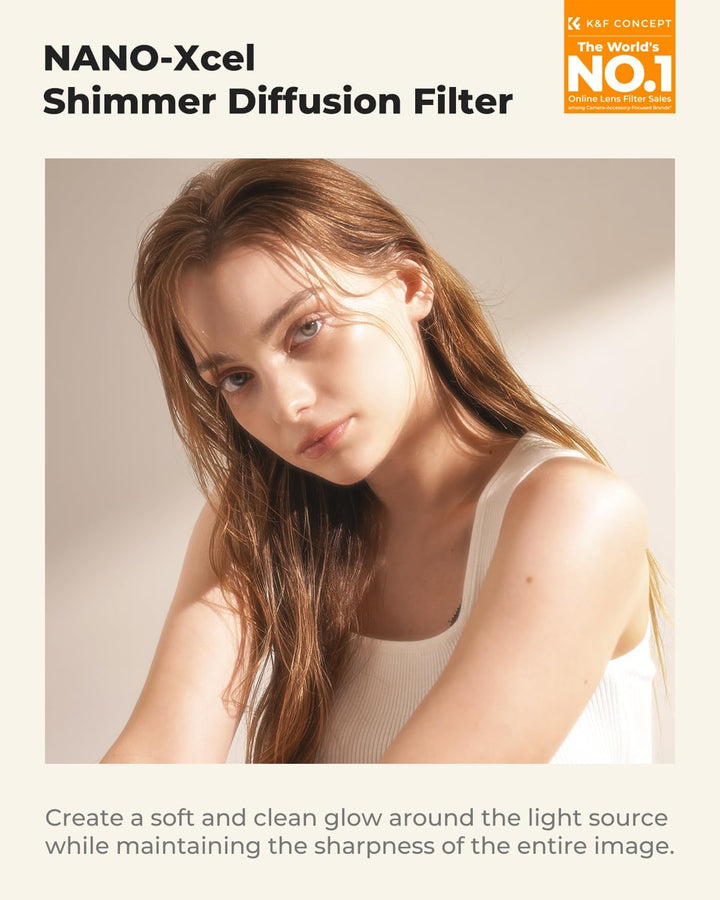 K&amp;F Concept Nano-X Serie Shimmer Diffusion 1 Filter 52mm aus Optisches Glas mit 28-facher Nano-Besch