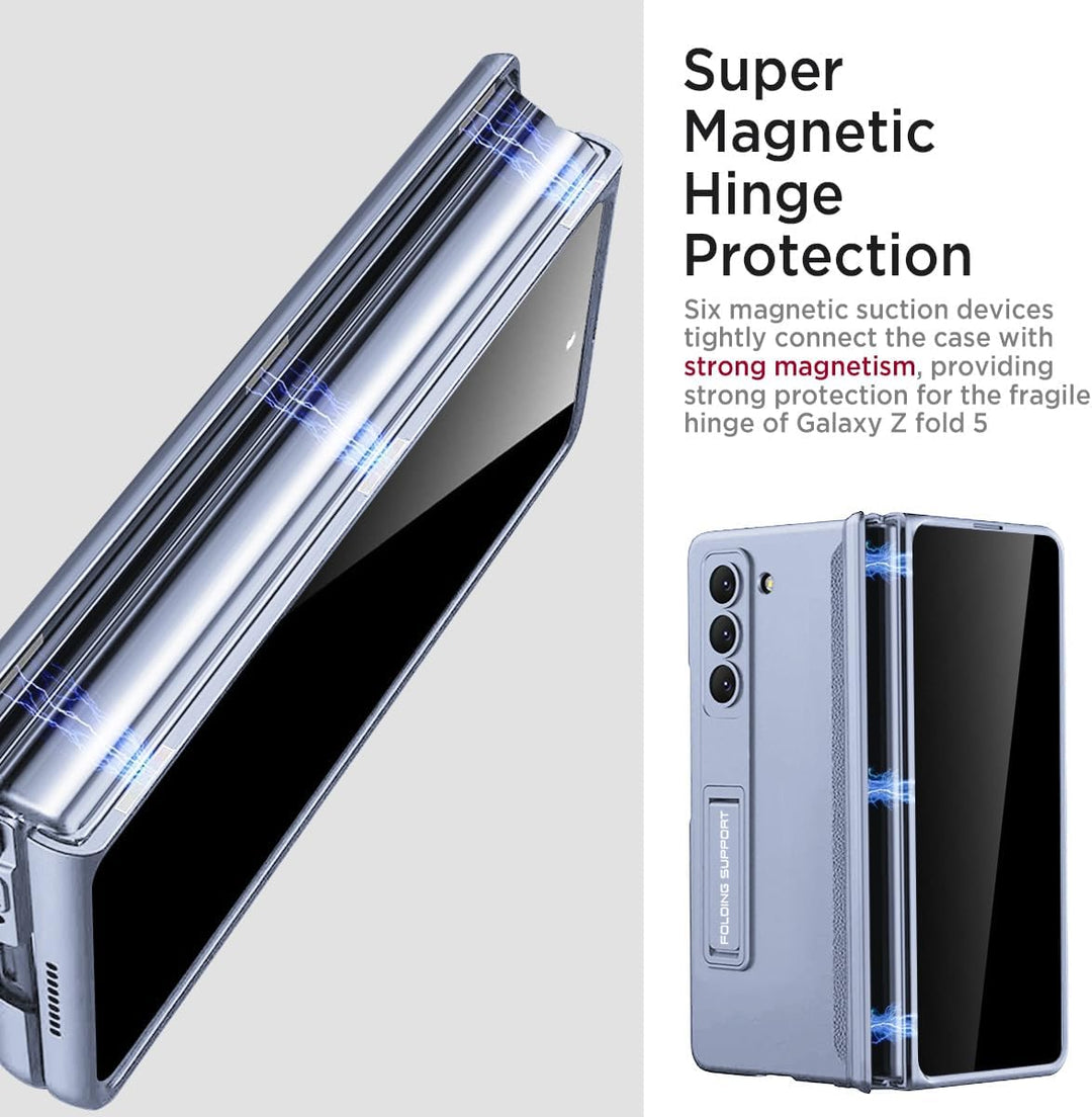 Miimall Kompatibel mit Samsung Galaxy Z Fold 5 Hülle mit Displayschutz Anti-Peeping+Magnetischer Sch