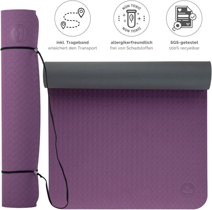 Bodhi Yoga Starter-Set Komplett | rutschfeste Yogamatte aus TPE inkl. 2 Yogablöcken aus Eva (Moosgum