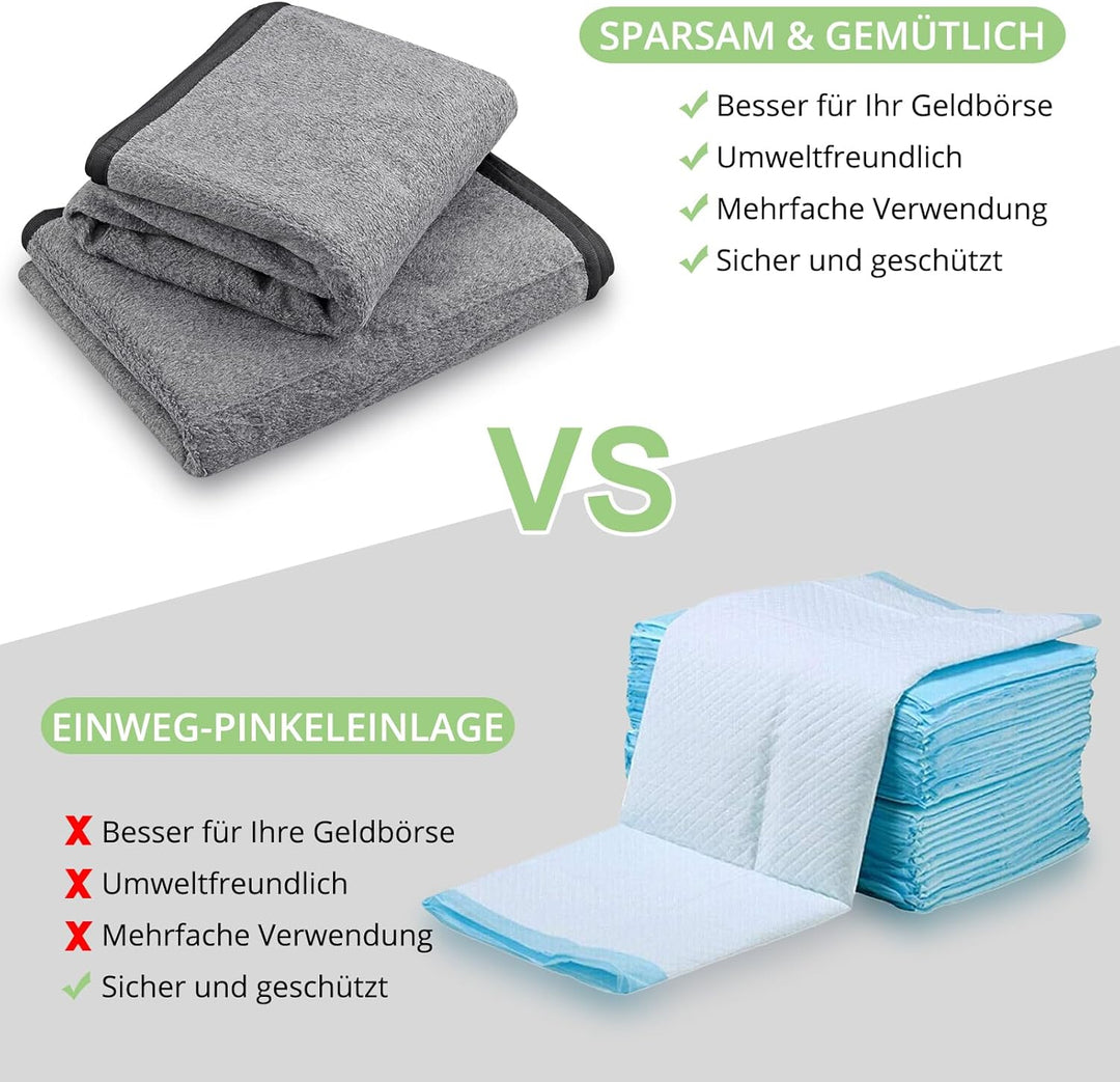Waschbar Haustier-Urinunterlage, 2er 70*100CM Hundetrainingspad super Saugfähig, rutschfest &amp; Auslau