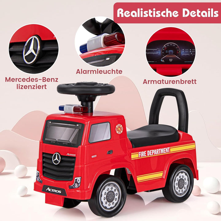 COSTWAY Mercedes Benz Rutschauto, Schiebeauto mit Stauraum & Musik & Hupe & Kippschutz, Kinder Rutsc