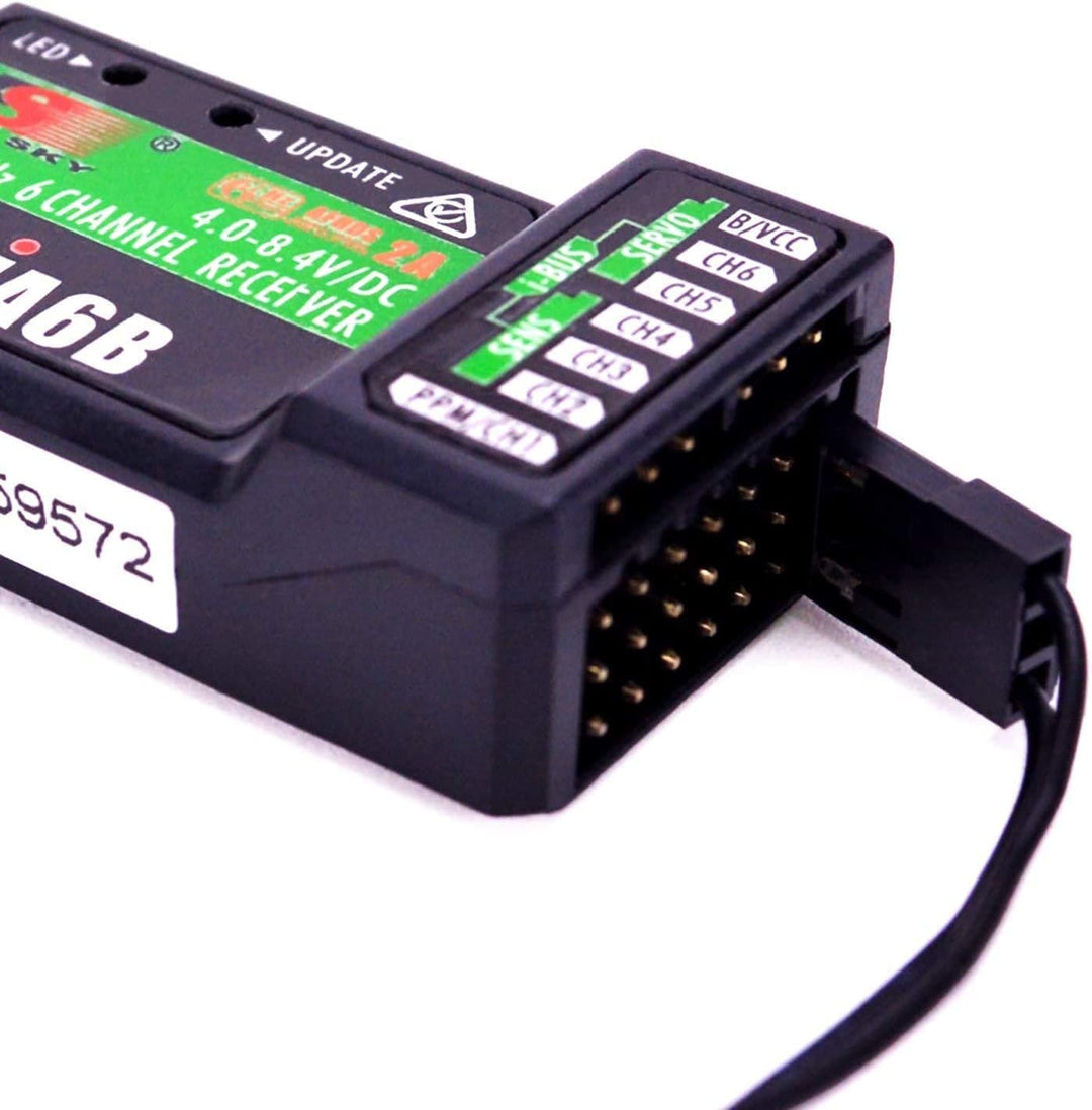 DollaTek FS-iA6B Empfänger 2.4G 6CH mit Doppelantennen-kompatibler Flysky i6 FSI6X i10 Senderfernbed