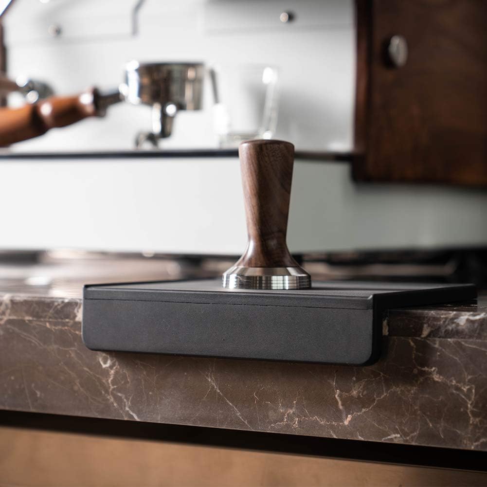 watchget Espresso-Tamping-Matte, Kaffee-Tamper-Matte, schwarzes Silikon, lebensmittelechtes Pad, 20,